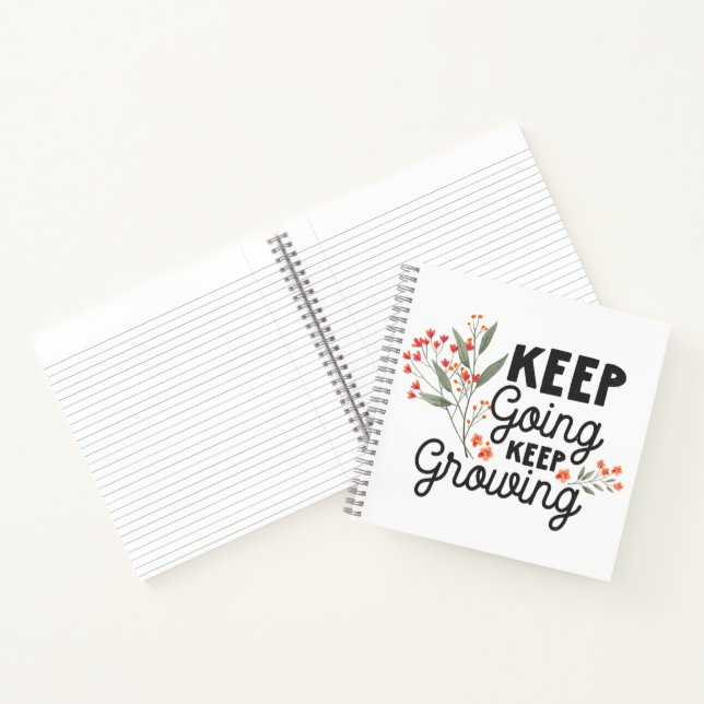 Keep Going Keep Growing Positive Quote Notizbuch (Innenseite)