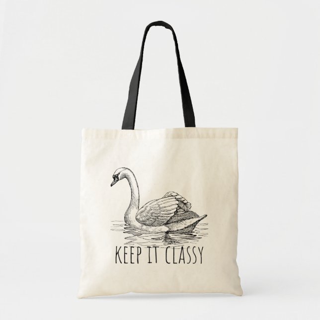 Keep It Classy Elegant Swan Tragetasche (Vorne)