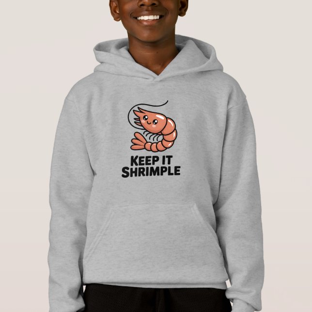 Keep It Shrimple Kawaii Shrimp Hoodie (Vorderseite)