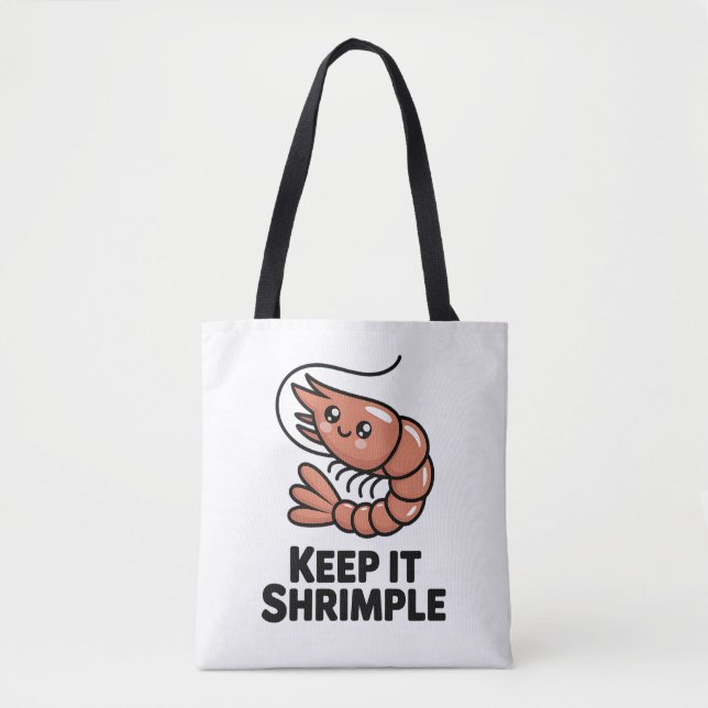 Keep It Shrimple Kawaii Shrimp Tasche (Vorderseite)