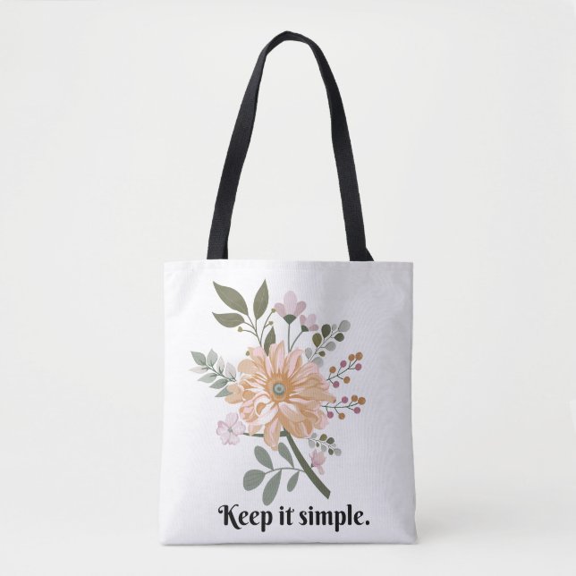 'Keep It Simple' Floral Minimalist Tasche (Vorderseite)