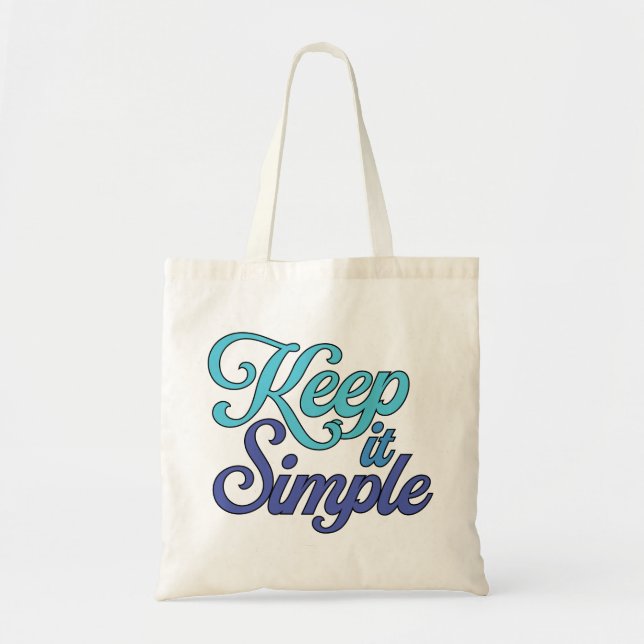 Keep It Simple Tote Bag (Blue) Tragetasche (Vorne)