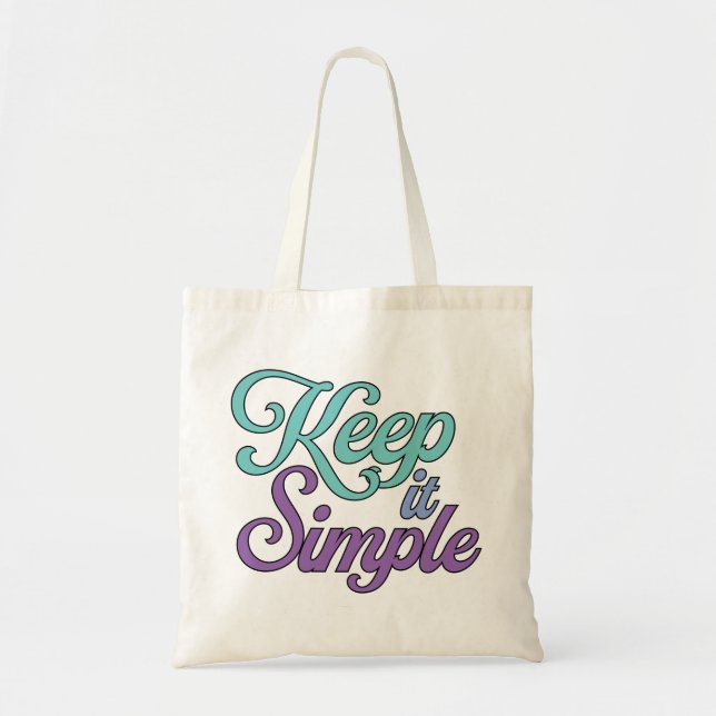 Keep It Simple Tote Bag (Purple) (Devant)