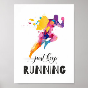 Keep motivierend Zitat für Läufer-Geschenke laufen Poster