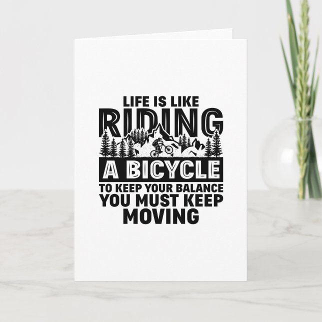 KEEP MOVING BICYCLE BALANCE Greeting Card Karte (Vorderseite)