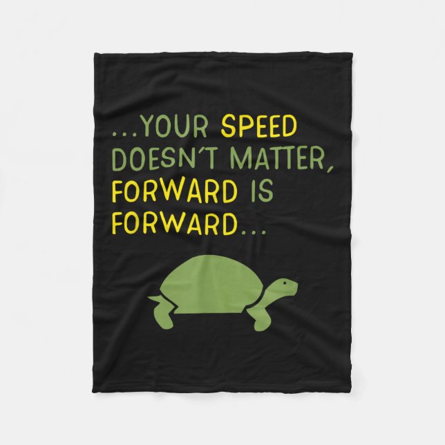 Keep Moving Forward Turtle - Sitive Motivational M Fleecedecke (Vorderseite)