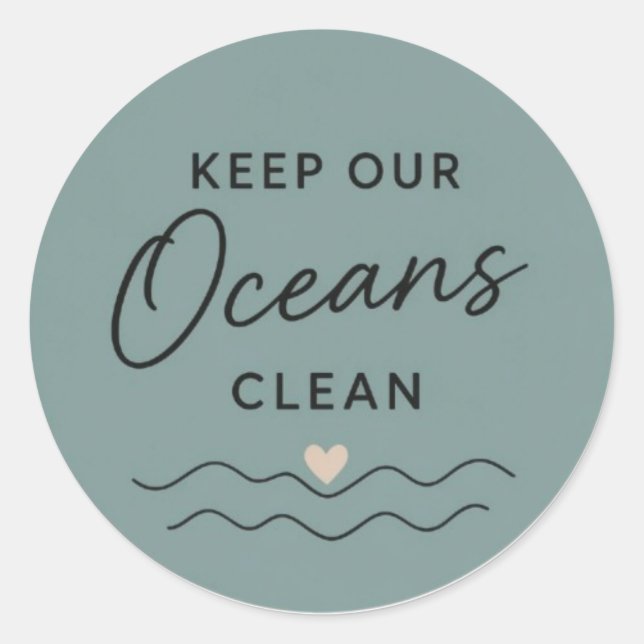 Keep Oceans Clean Runder Aufkleber (Vorderseite)