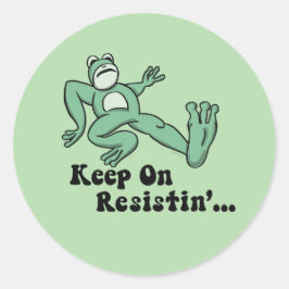 Keep on resisting with the Portland frog Runder Aufkleber