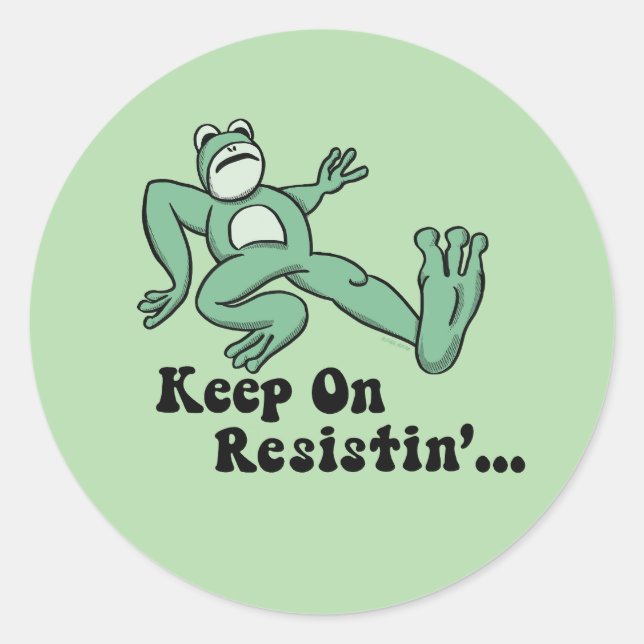 Keep on resisting with the Portland frog Runder Aufkleber (Vorderseite)
