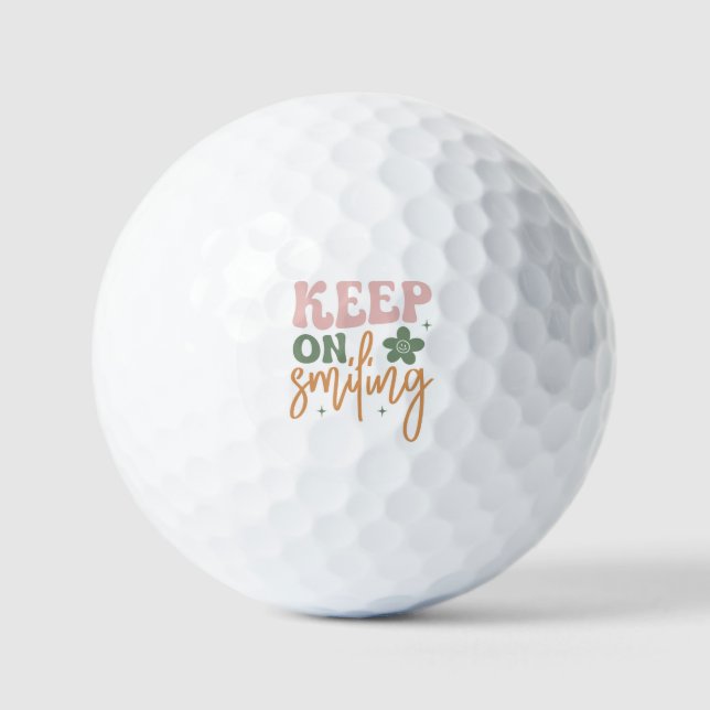 Keep On Smiling Inspirationszitat Minimalist  Golfball (Vorderseite)