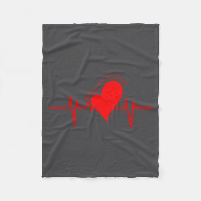 Keep On Tickin! Ekg Heartbeat Cow Valve Heart Pati Fleecedecke (Vorderseite)