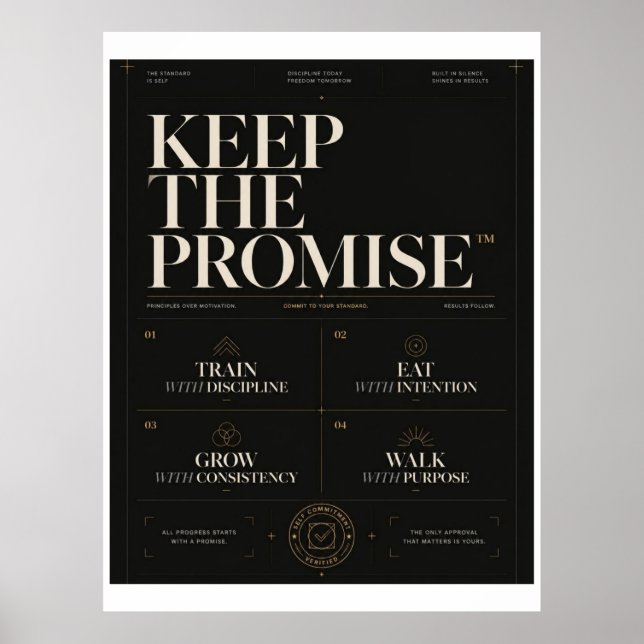 Keep The Promise™ | Premium Disziplin & Persönlich Poster (Vorne)