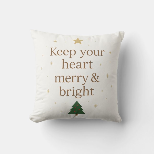Keep Your Heart Merry & Bright – Cozy Holiday  Kissen (Vorderseite)