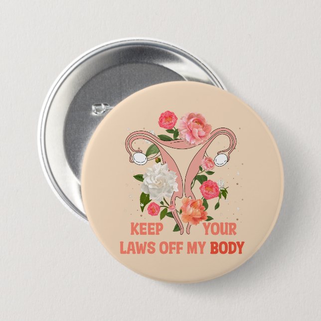 Keep Your Laws Off My Body | Pro-choice Button (Vorne & Hinten)