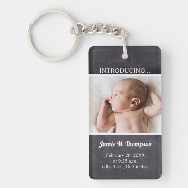 Keepake Baby Foto Einführung Baby Custom Schlüsselanhänger (Vorderseite)