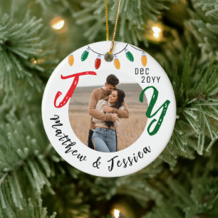 Keepake Couples Foto Weiße Freude Festliche Weihna Keramik Ornament