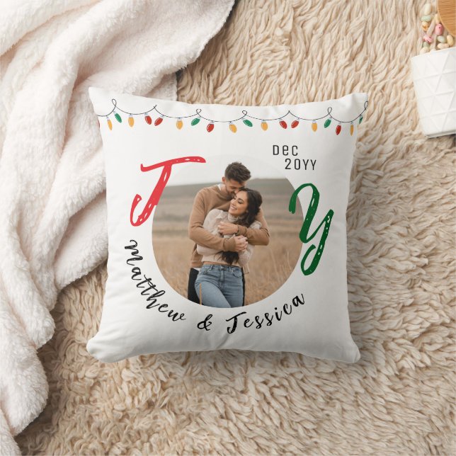 Keepake Couples Foto Weiße Freude Festliche Weihna Kissen (Decke)