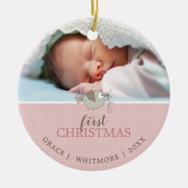Keepake First Christmas Foto Girl Keramik Ornament