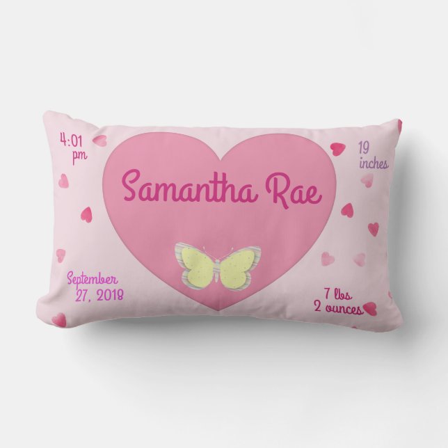 Keepake Girls Birth Pillow Lendenkissen (Vorderseite)