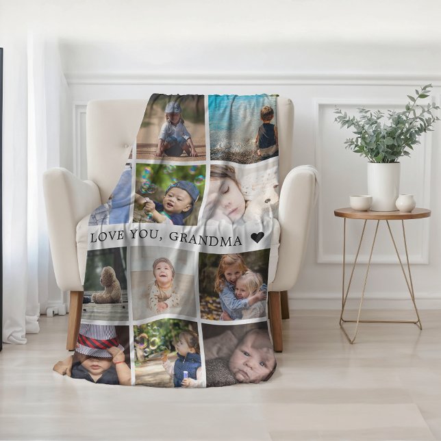 Keepake Mama Oma FotoCollage Fleecedecke (Keepsake Mom Grandma Photo Collage Fleece Blanket)