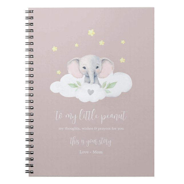 Keepake Pregnancy Journal Pink Moderne Elephantie Notizblock (Vorderseite)