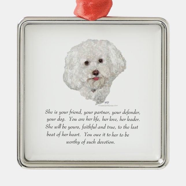 Keepake, weiblicher Hund Ornament Aus Metall (Vorne)