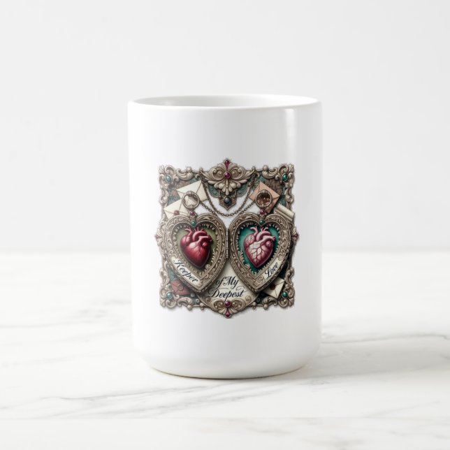 Keeper of My Deepest Love t-shirt with ornate Kaffeetasse (Mittel)
