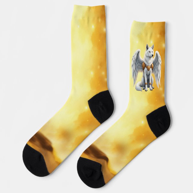 Keeper of the Dawn – The White Winged Wolf.  Socken (Linkes Detail)