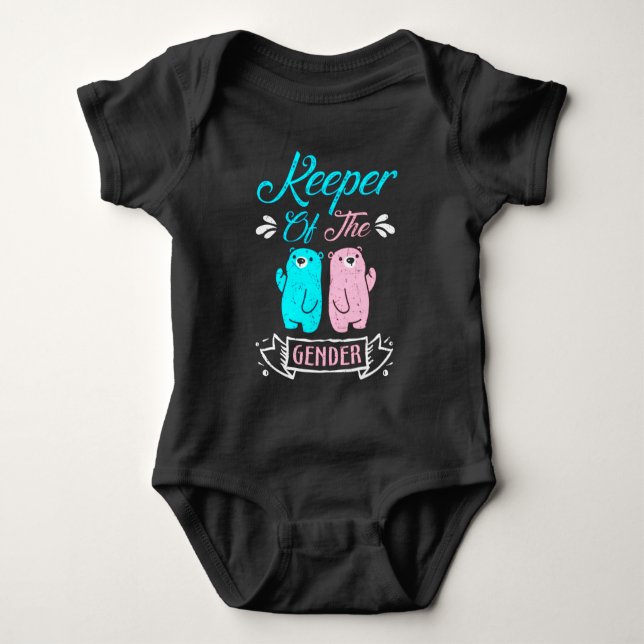 Keeper of the Gender Pink and Blue Teddy Bear Baby Strampler (Vorderseite)
