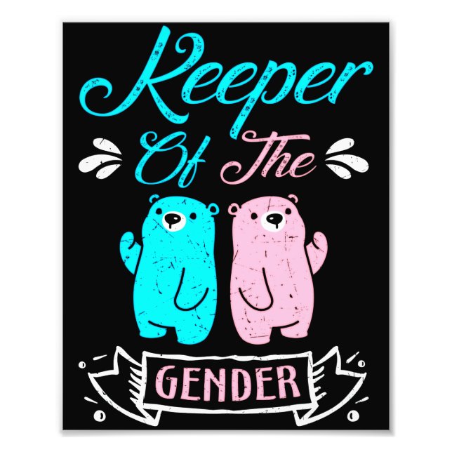 Keeper of the Gender Pink and Blue Teddy Bear Fotodruck (Vorne)