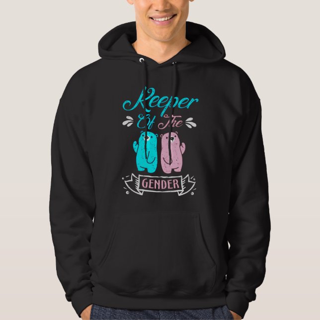 Keeper of the Gender Pink and Blue Teddy Bear Hoodie (Vorderseite)