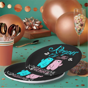 Keeper of the Gender Pink and Blue Teddy Bear Pappteller