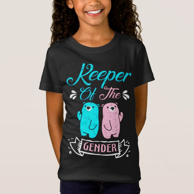 Keeper of the Gender Pink and Blue Teddy Bear T-Shirt (Vorderseite)