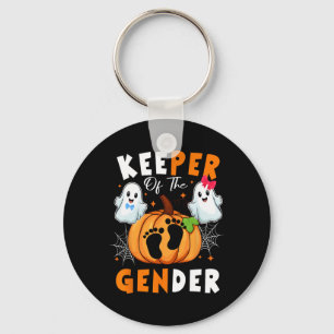 Keeper of the Gender Reveal Baby Funny Ghost Pumpk Schlüsselanhänger
