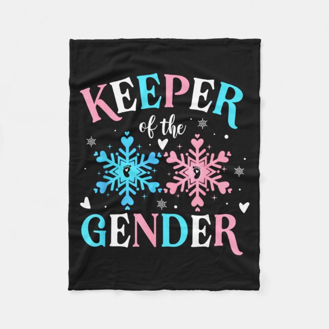 Keeper Of The Gender Reveal Baby Snowflake Nk Or B Fleecedecke (Vorderseite)