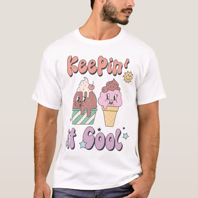 Keepin' It Cool Retro Summer T-Shirt (Vorderseite)