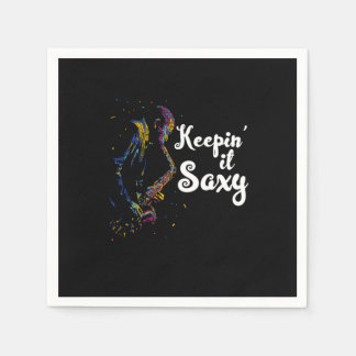Keepin It Saxy Saxophones Jazz Band Player Gift Serviette