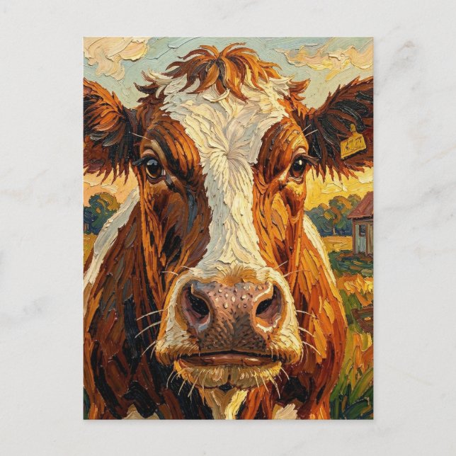 Keeping in Touch | Cow Themed  Postkarte (Vorderseite)