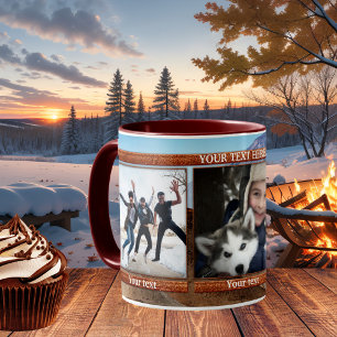 Keepsaké 3 Photos Hiver Mountain Mug personnalisé