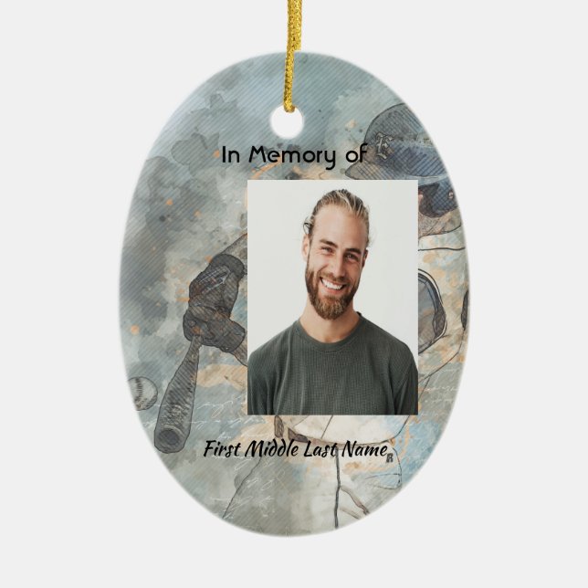  Keepsake Memorial Memory Card Baseball Sport Keramik Ornament (Vorne)