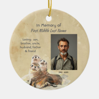 Keepsake Memorial  Watercolor Seals Animals Keramik Ornament