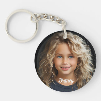 Keepsake Personalized Child Portrait Name Round Schlüsselanhänger