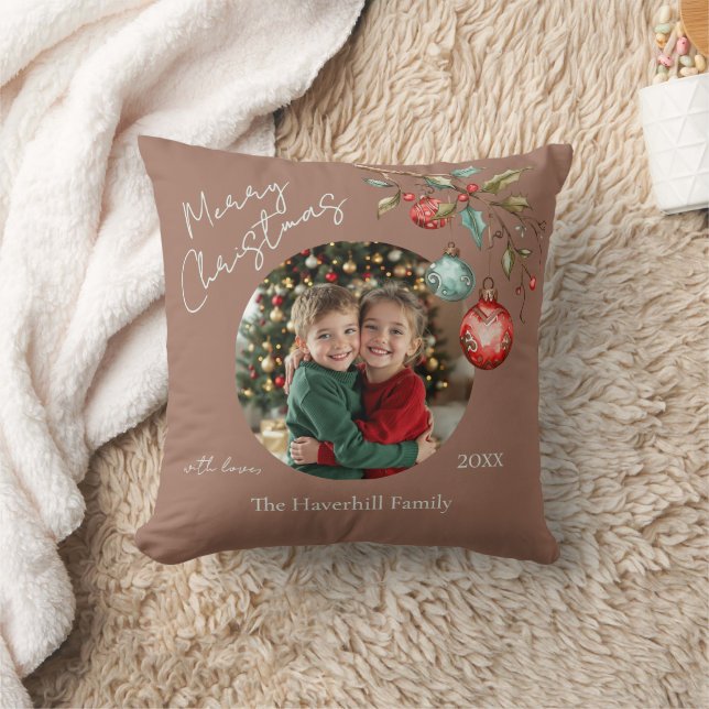 Keepsake Photo Elegant Watercolor Christmas  Kissen (Decke)