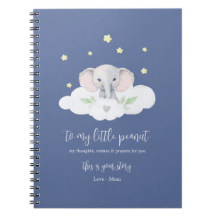 Keepsaké Pregnancy Journal Bleu Moderne Eléphant