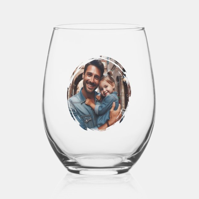 Keepsake Wine Glass with Any Photo Weinglas Ohne Stiel (Vorderseite)