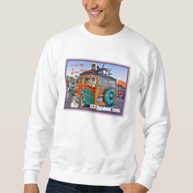 Kees in einem Woodie Wagon Sweatshirt (Vorderseite)