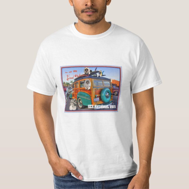 Kees in einem Woodie Wagon T-Shirt (Vorderseite)