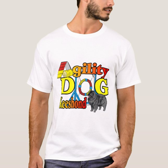 Keeshond Agility Geschenke T-Shirt (Vorderseite)
