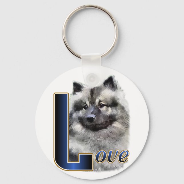 Keeshond Art Geschenke Schlüsselanhänger (Vorderseite)