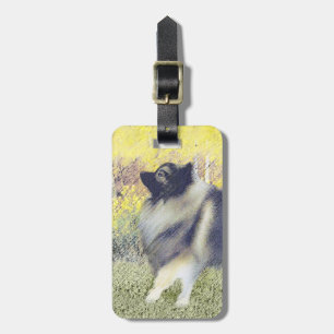 Keeshond Aspen Gemälde - Süße Original-Hunde-Kunst Gepäckanhänger